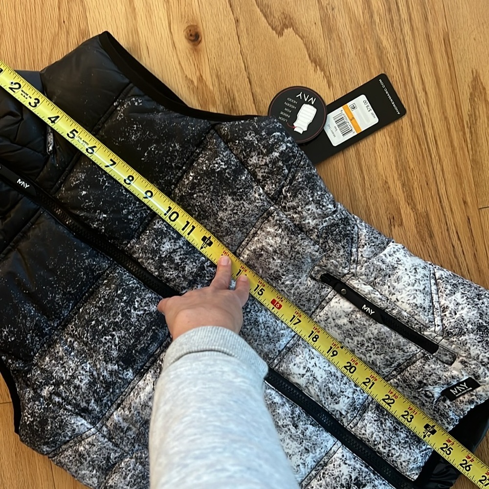 NWT Marc New York ombré two tone puffer vest hood small new black - Picture 10 of 14